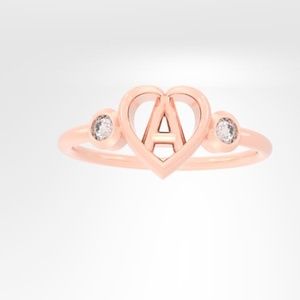 Intital Rose Gold Ring